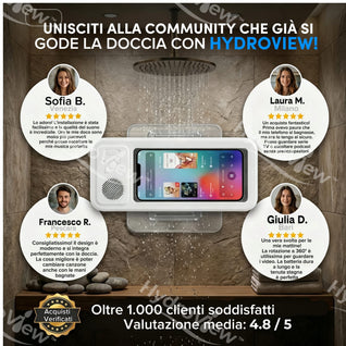 Supporto Doccia con Speaker Bluetooth - HydroView™